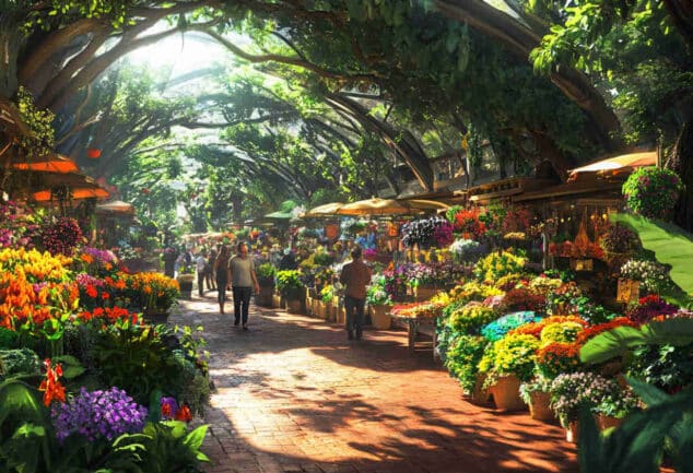 Plantes exotiques et fleurs colorées présentées lors de la Foire aux Plantes